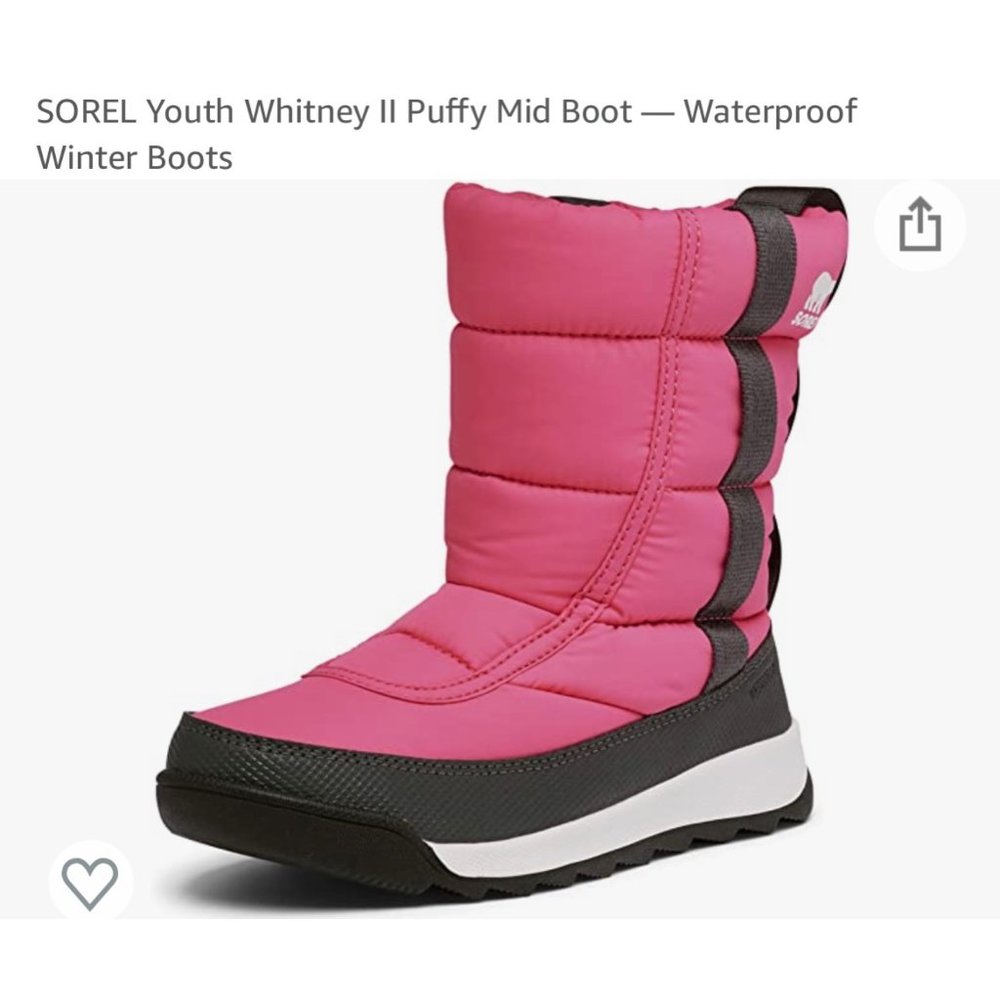 COPY - SOREL Youth Whitney II Puffy Mid Boot Girls Size 1